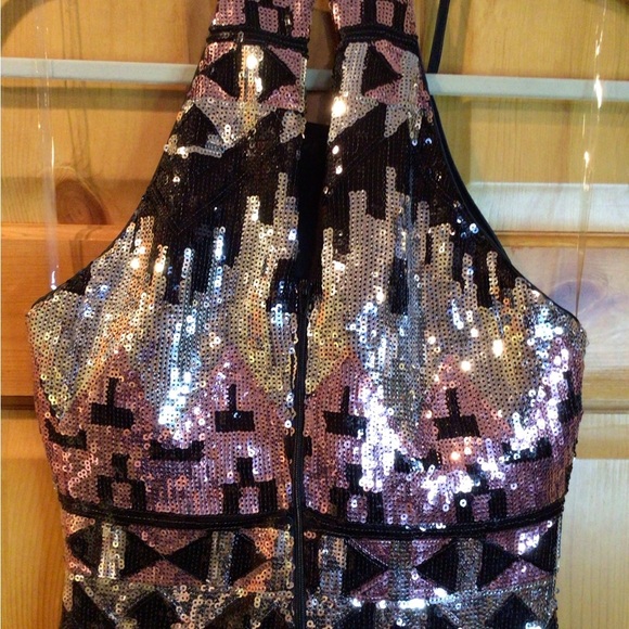 My Michelle Sequin Mini Dress w/ Built in Bra Size 3 - Picture 7 of 10